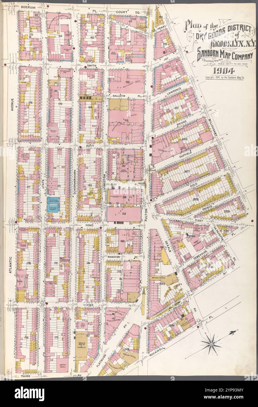 Plan of the dry Goods District Brooklyn, N.Y., Sanborn Map Co., 1904. 1884 - 1936 Foto Stock