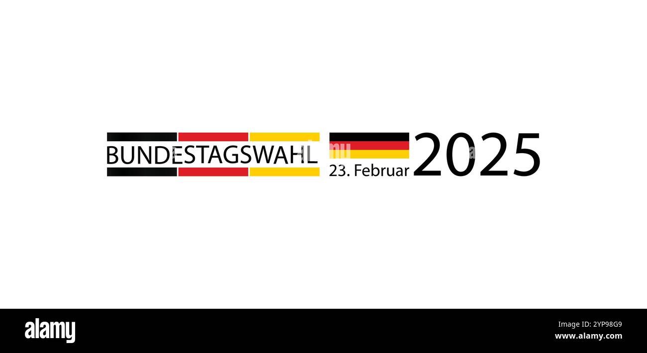 Previsioni e proiezioni Anteprima del Bundestagswahl 2025 il 23 febbraio Illustrazione Vettoriale