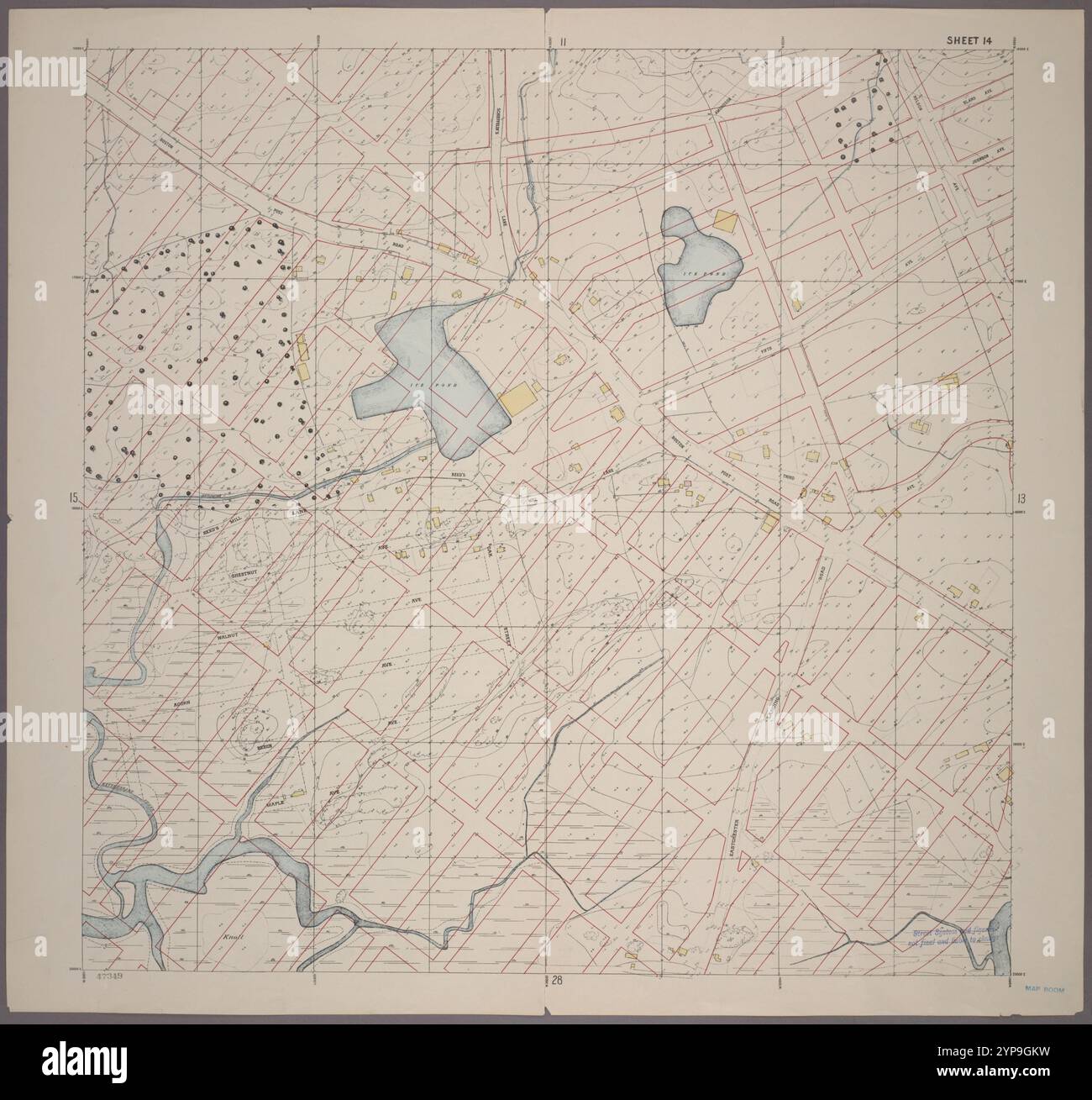 Foglio 14: Griglia n. 16000E - 20000E, n. 11000N - 15000N. [Include Boston Post Road, (Eastchester), Rattlesnake Creek, (Bay Chester Avenue) e Eastchester Landing Road.] 1905 Foto Stock