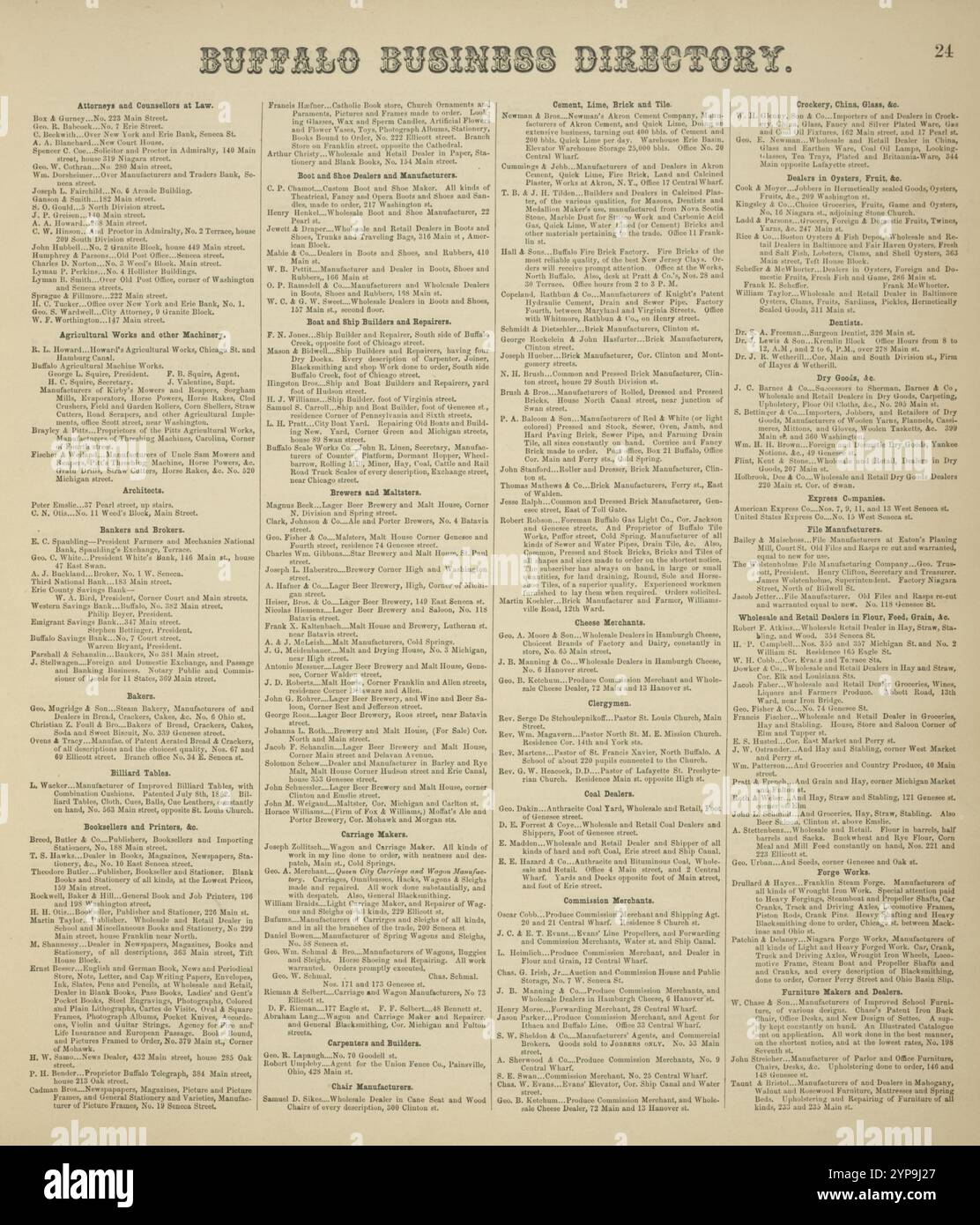 Directory aziendale di Buffalo. 1866 Foto Stock
