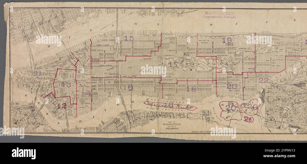 New York City, distretti del Congresso : Borough of Manhattan, 1921 Foto Stock