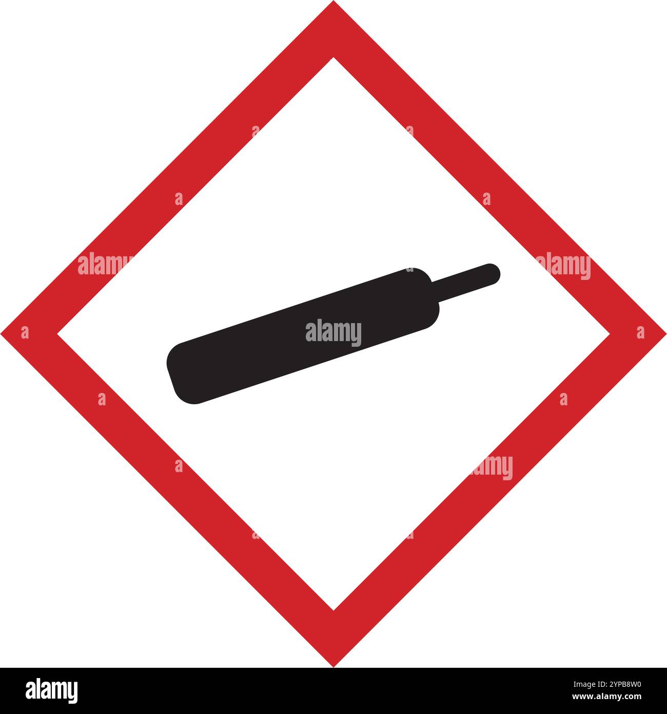 Il simbolo della bombola di gas su una sostanza chimica indica che la sostanza è un gas compresso o un gas pressurizzato Illustrazione Vettoriale