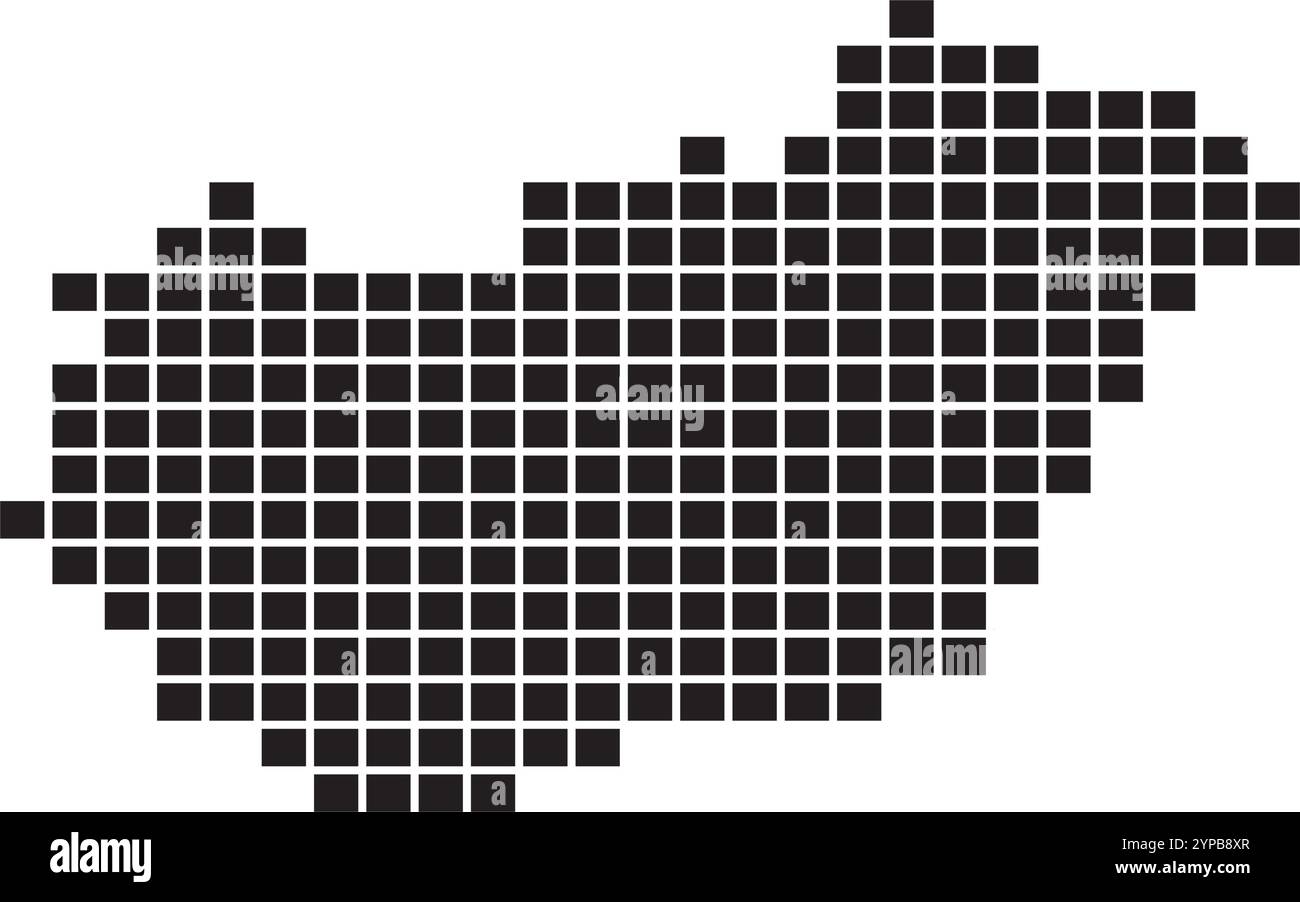 Icona della mappa Ungheria illustrazione elemento Design del simbolo Illustrazione Vettoriale