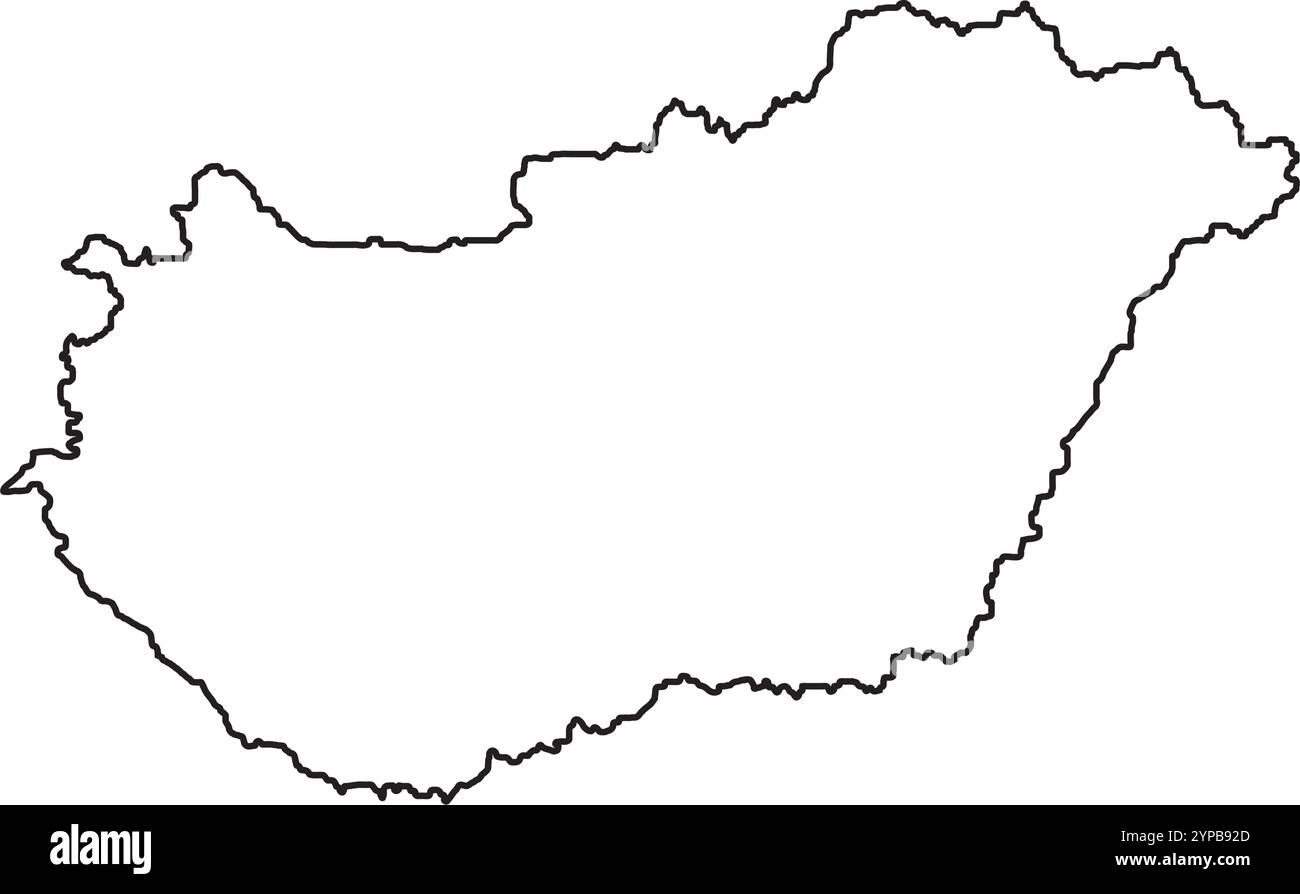 Icona della mappa Ungheria illustrazione elemento Design del simbolo Illustrazione Vettoriale
