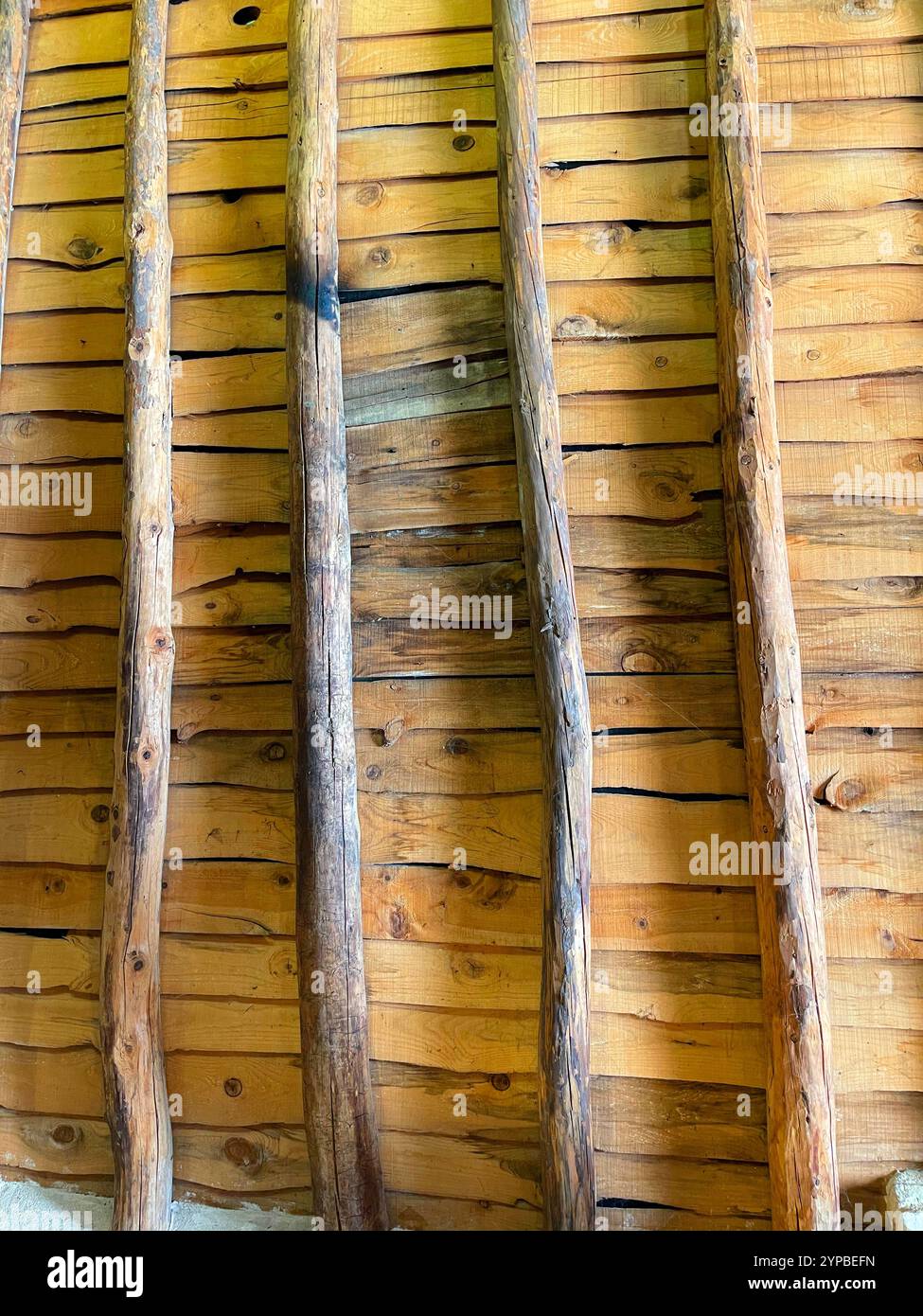Soffitto in legno - Immagine stock catturata con smartphone