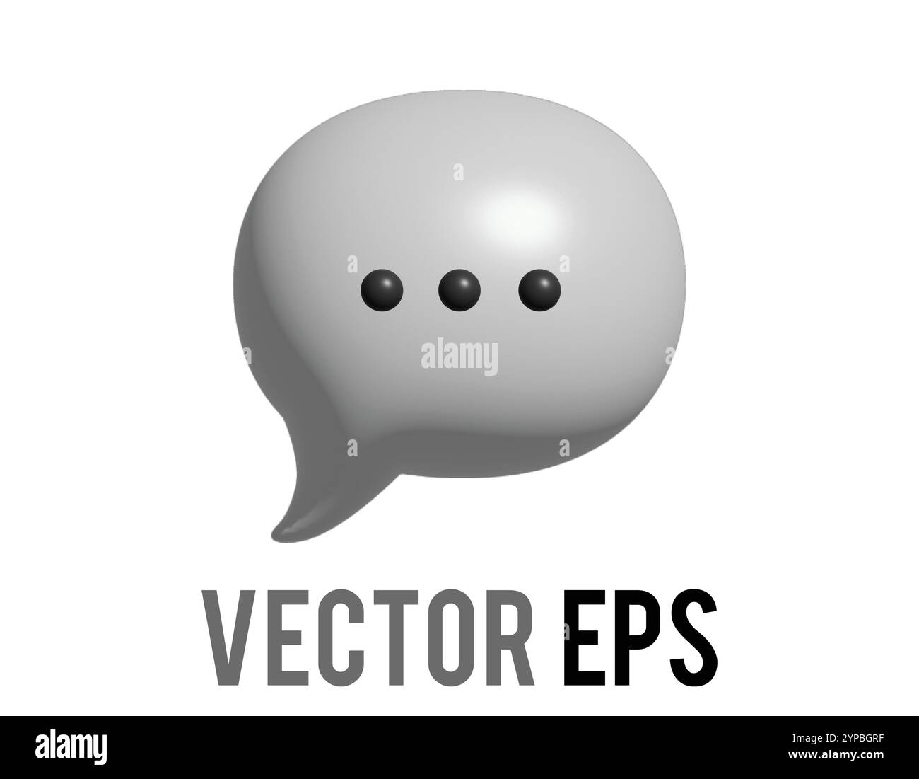 L'icona del fumetto in stile cartoni animati 3D, isolata, rappresenta la parola pronunciata nel fumetto Illustrazione Vettoriale