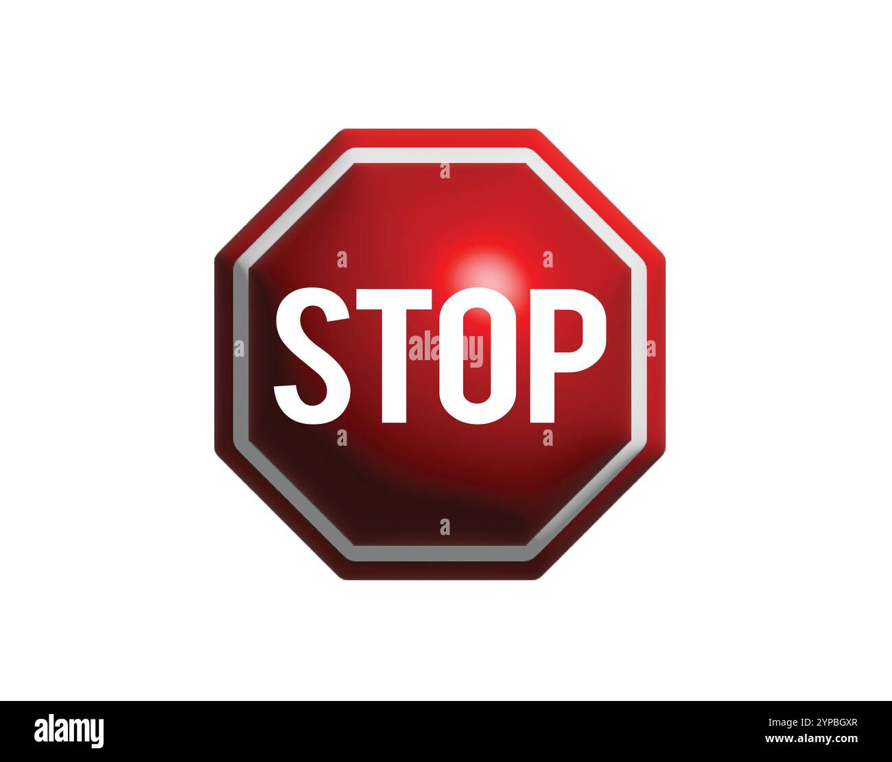 Il simbolo di stop rosso 3D icona piatta simbolo della strada formato vettoriale Illustrazione Vettoriale