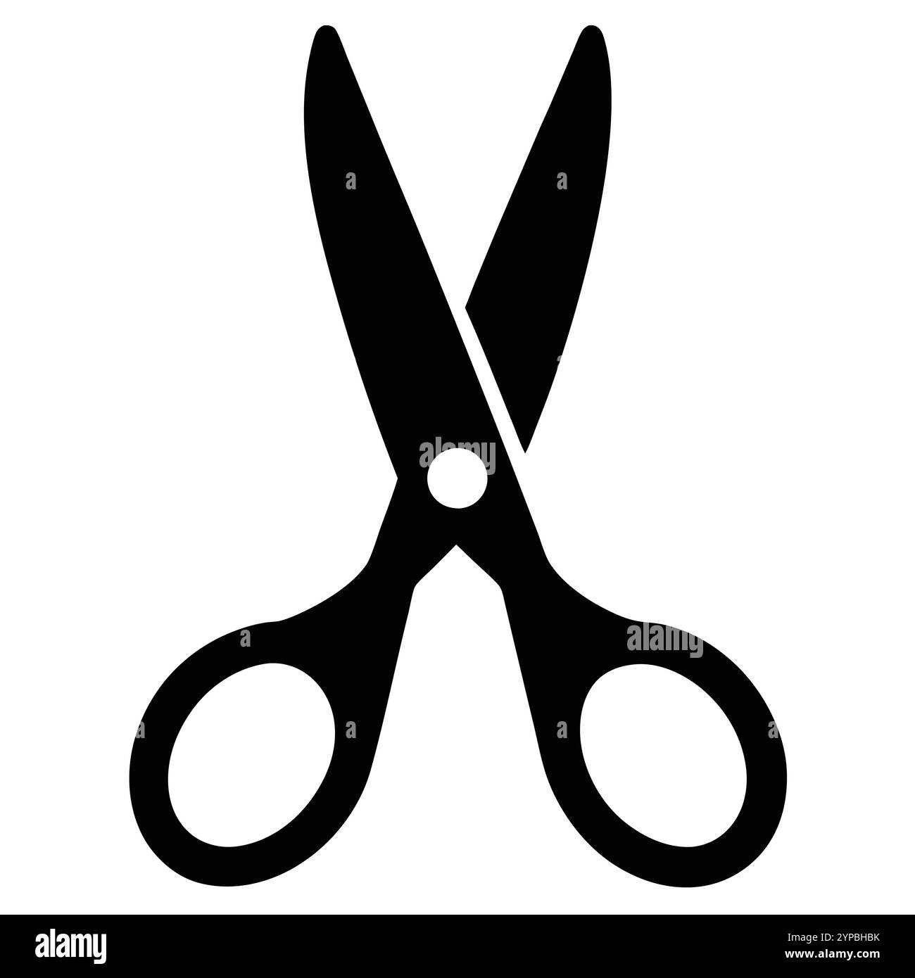 Icona forbici. Silhouette semplice di forbici aperte. Icona con il logo delle forbici. Illustrazione vettoriale di stock isolata su sfondo bianco. Illustrazione Vettoriale