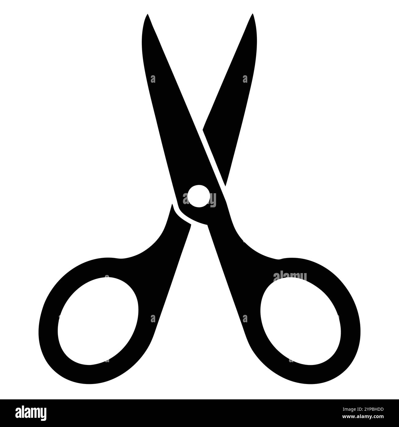 Icona forbici. Silhouette semplice di forbici aperte. Icona con il logo delle forbici. Illustrazione vettoriale di stock isolata su sfondo bianco. Illustrazione Vettoriale