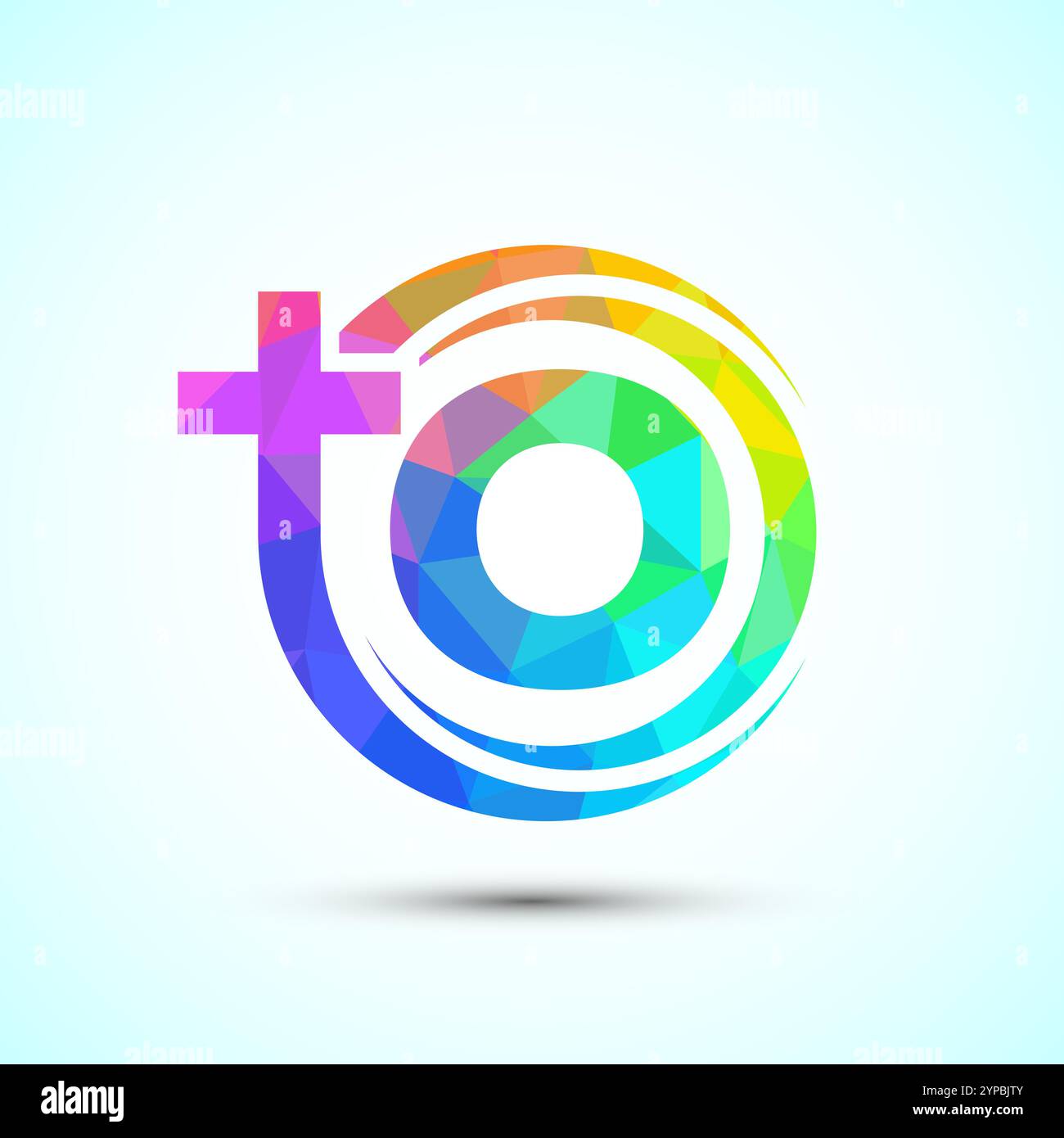 Alfabeto inglese con simbolo a croce. La croce del logo di Gesù per la chiesa cristiana Illustrazione Vettoriale