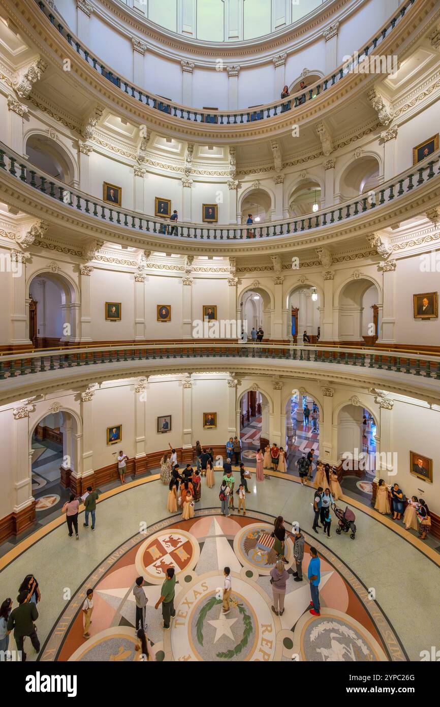 Interno del Campidoglio dello stato del Texas, Austin, Texas, Stati Uniti Foto Stock