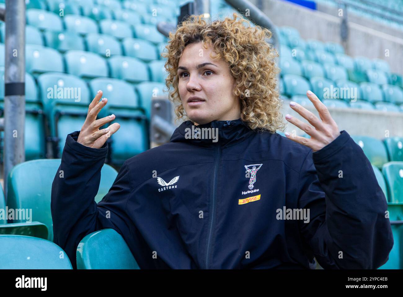 Londra, Regno Unito. 29 novembre 2024. World Rugby Women's 15s Player of the Year, Ellie Kildunne Media Day a Londra dopo la sua vittoria ai World Rugby Awards 2024 a Monaco. Londra, Regno Unito. © ️ crediti: Elsie Kibue/Alamy Live News Foto Stock