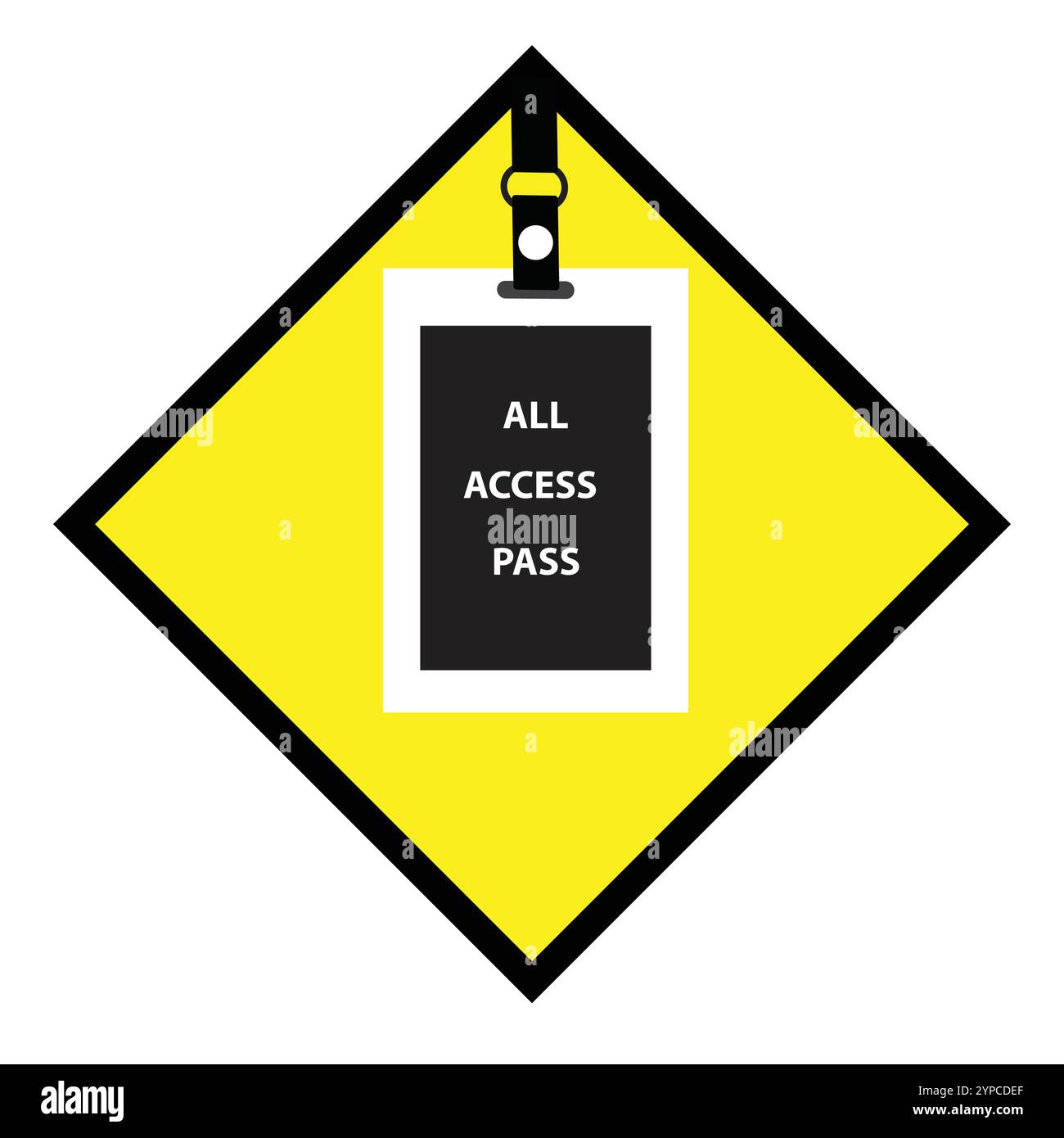 Adesivo giallo con tutti i badge di accesso Illustrazione Vettoriale