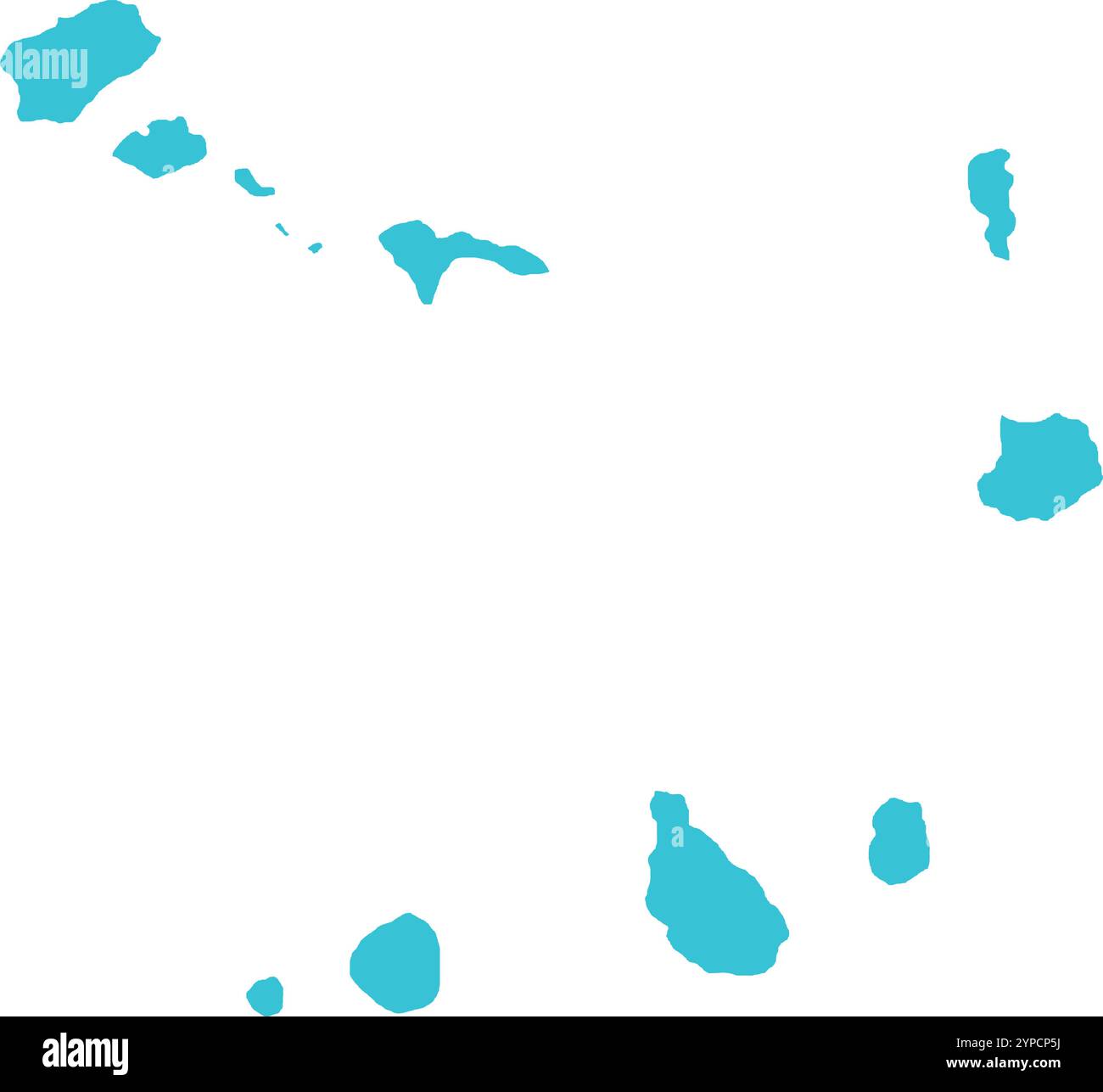 Cabo Verde MAPPA in Blu, confine Paese, Cabo Verde Mappa, linea di confine di Cabo Verde, Mappa geografica Illustrazione Vettoriale