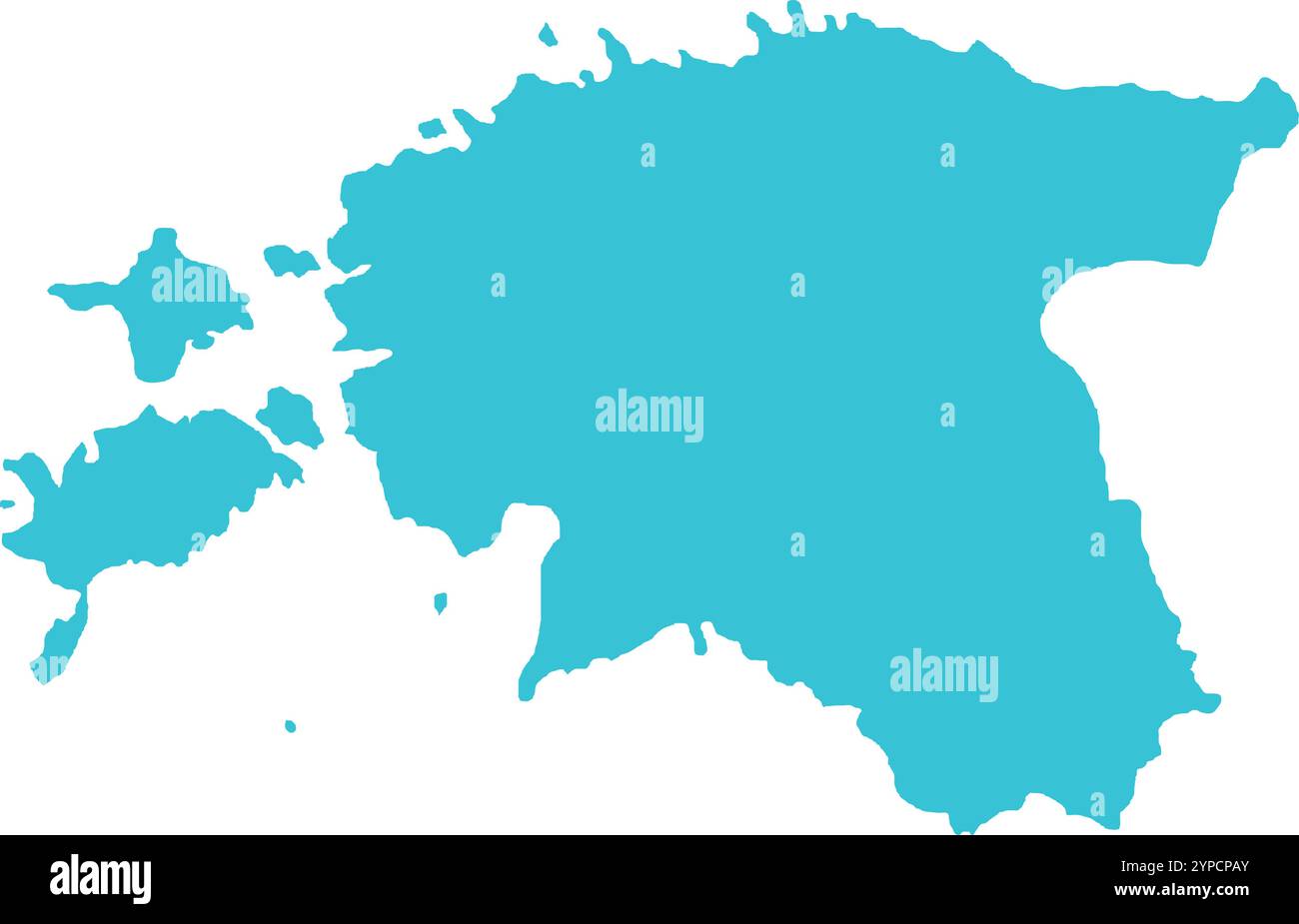 MAPPA dell'Estonia in blu, confine con il paese, mappa dell'Estonia, linea di confine dell'Estonia, mappa geografica Illustrazione Vettoriale