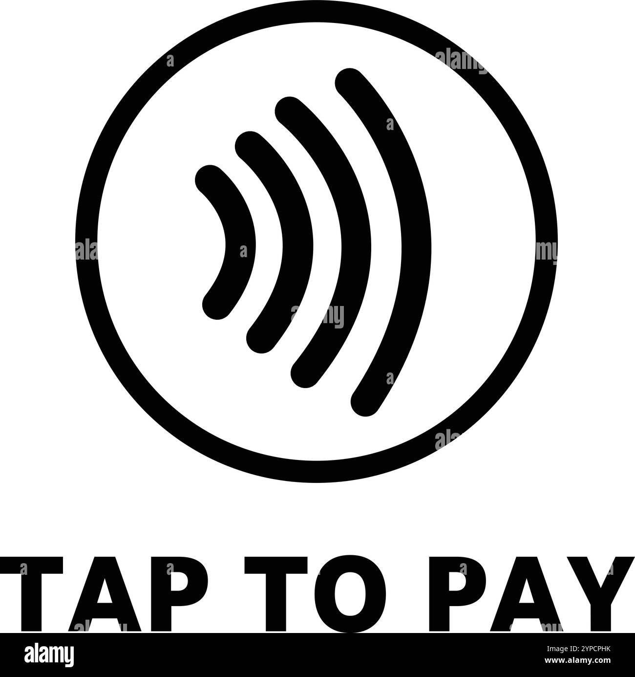 Segno "tocca per pagare", icona di pagamento NFC, pagamento senza contatto, icona di pagamento wireless, tecnologia NFC, icona di pagamento con carta, pagamento tramite smartphone Illustrazione Vettoriale