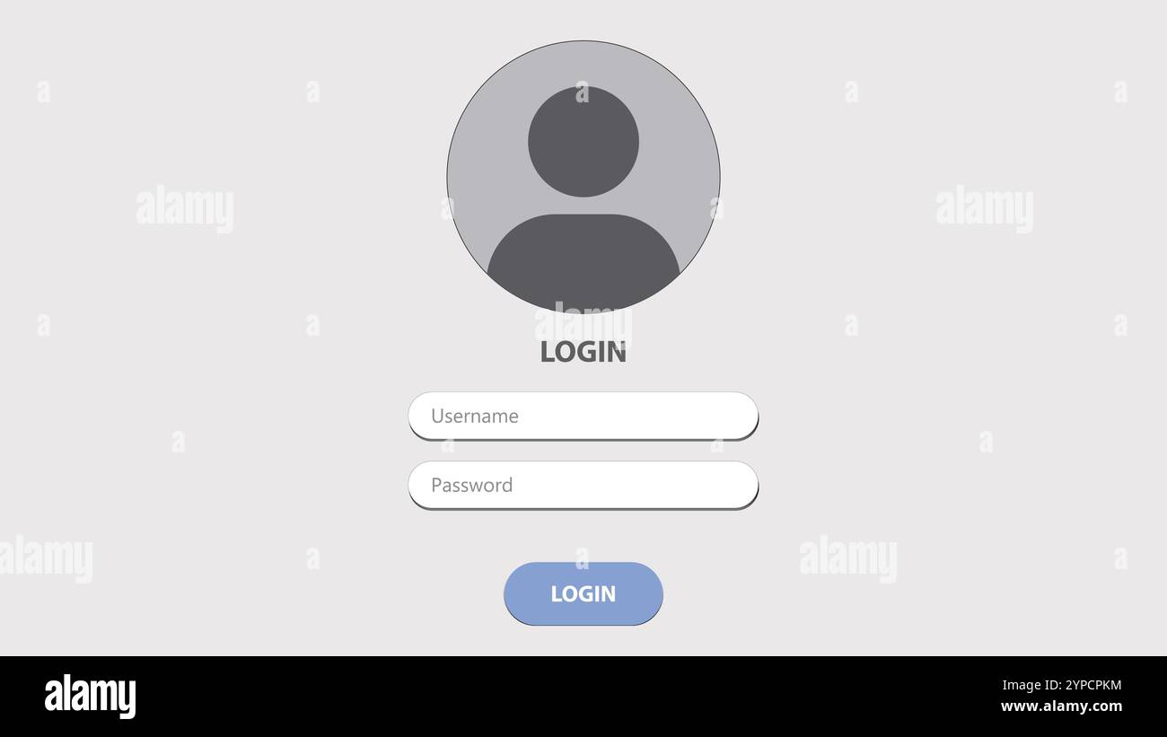 Log user Interface, Login page, utenti che digitano password navigare, accesso, campo nome utente e password, accesso applicazione, interfaccia di accesso Illustrazione Vettoriale