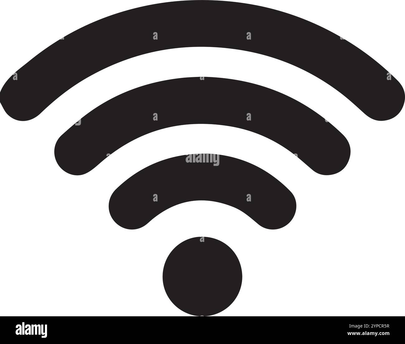 Icona WiFi. Icona lineare rete Wi-Fi. Segnale e simbolo. Icona WiFi simbolo piatto dell'elemento del segnale Internet wireless. Segno libero con sfondo isolato Illustrazione Vettoriale