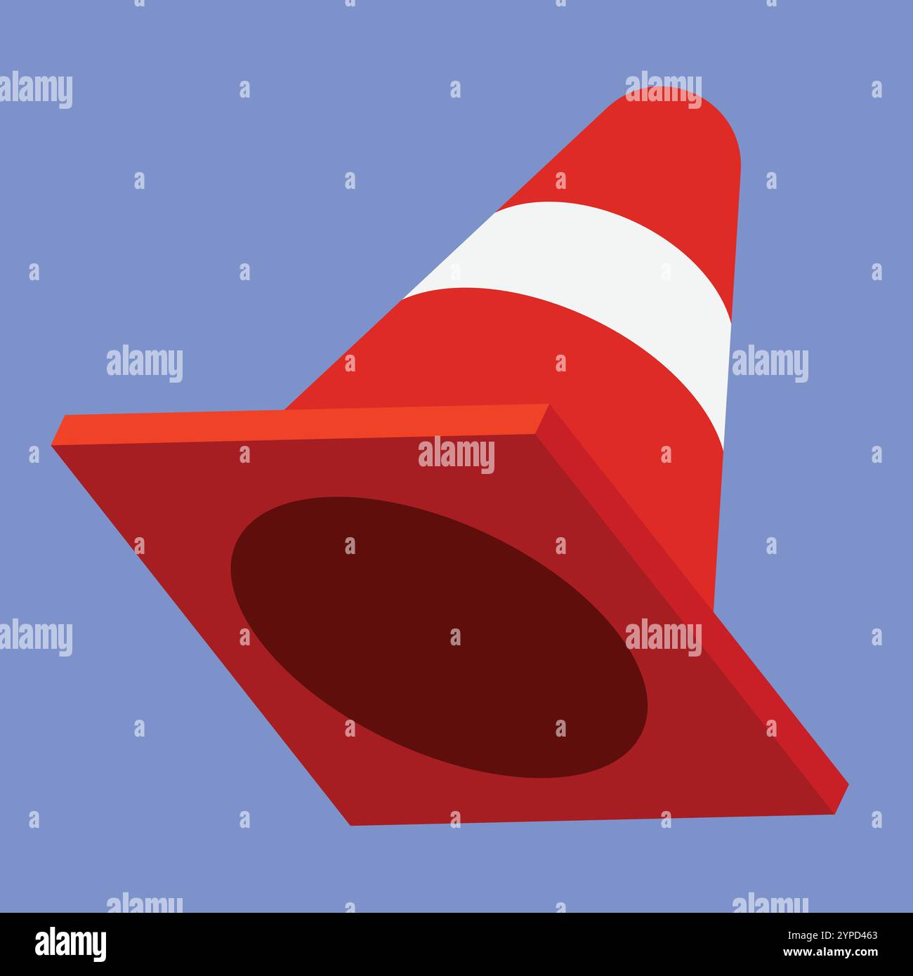 Vettore icona cono traffico. illustrazione della barriera a cono stradale. costruzione di un posto di blocco Illustrazione Vettoriale