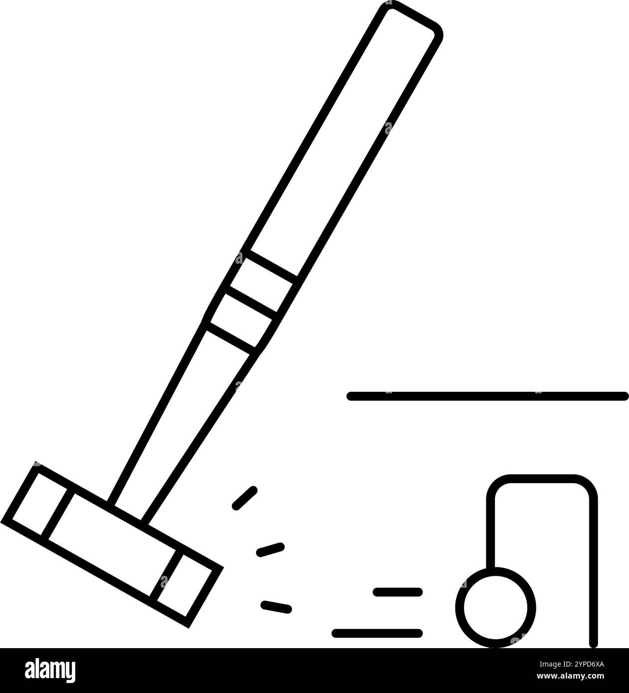 illustrazione vettoriale dell'icona della linea di gioco del croquet Illustrazione Vettoriale