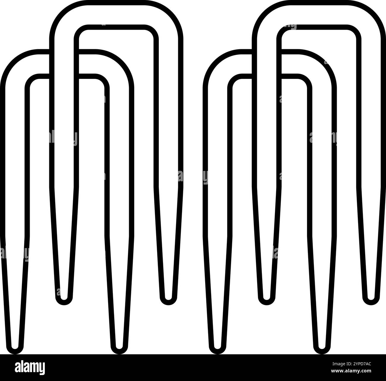 illustrazione vettoriale dell'icona della linea di gioco del croquet a cerchio Illustrazione Vettoriale