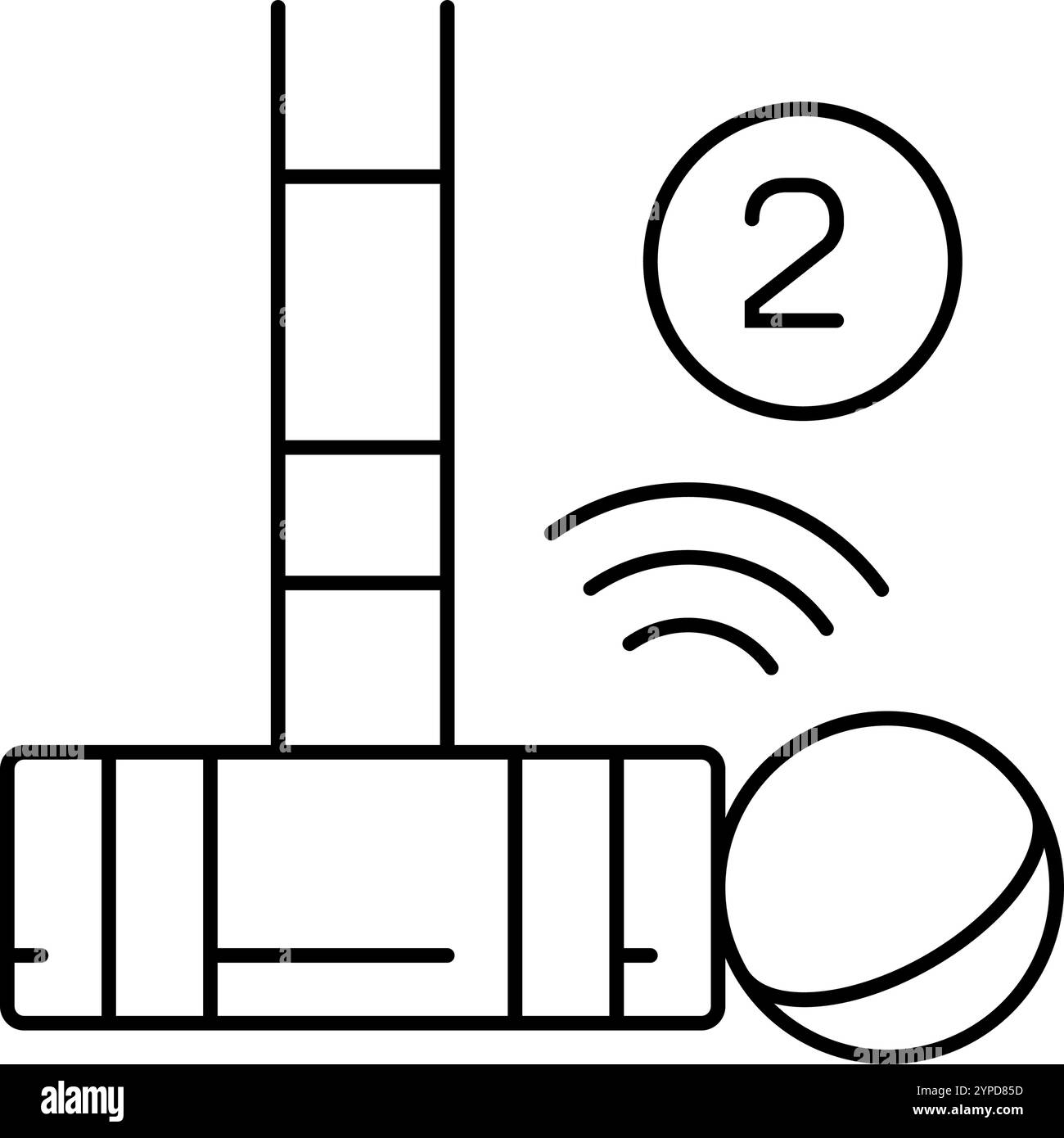 toccare due volte l'icona della linea di gioco del croquet illustrazione vettoriale Illustrazione Vettoriale