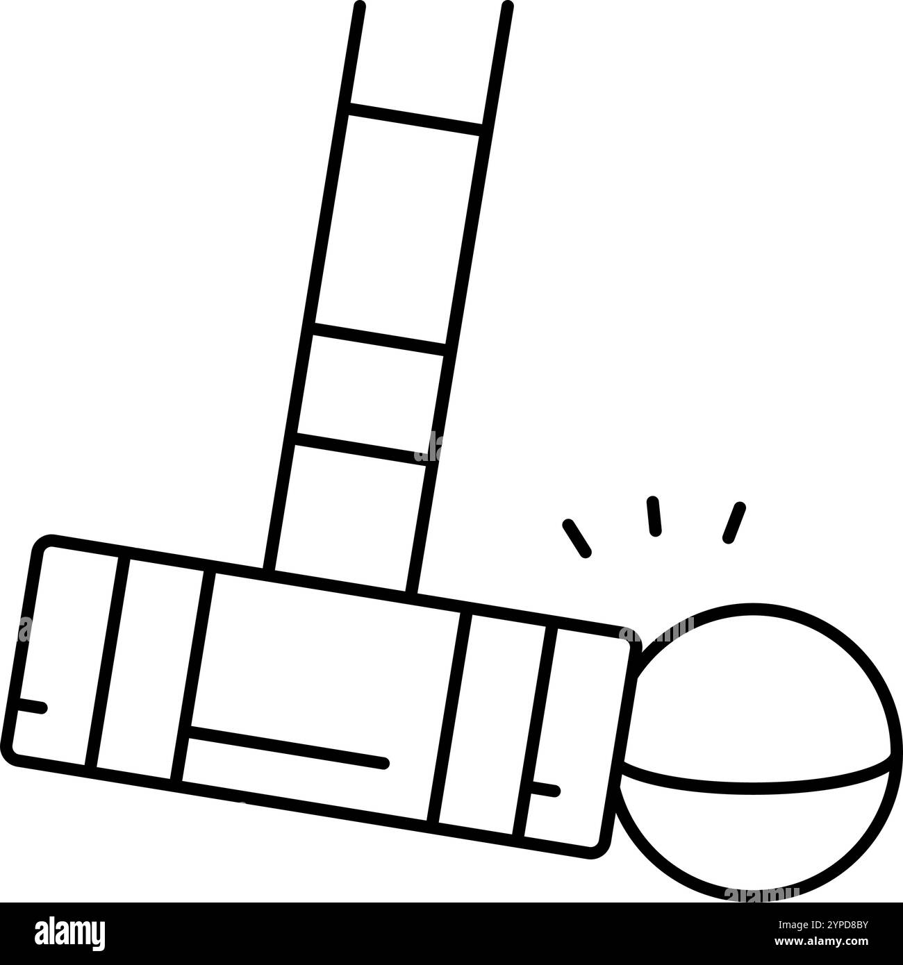 illustrazione vettoriale dell'icona della linea di gioco del croquet Illustrazione Vettoriale