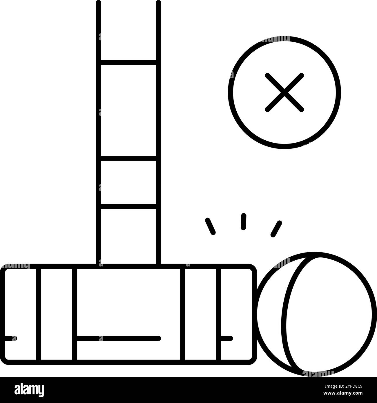 illustrazione vettoriale dell'icona della linea di gioco del croquet di guasto Illustrazione Vettoriale