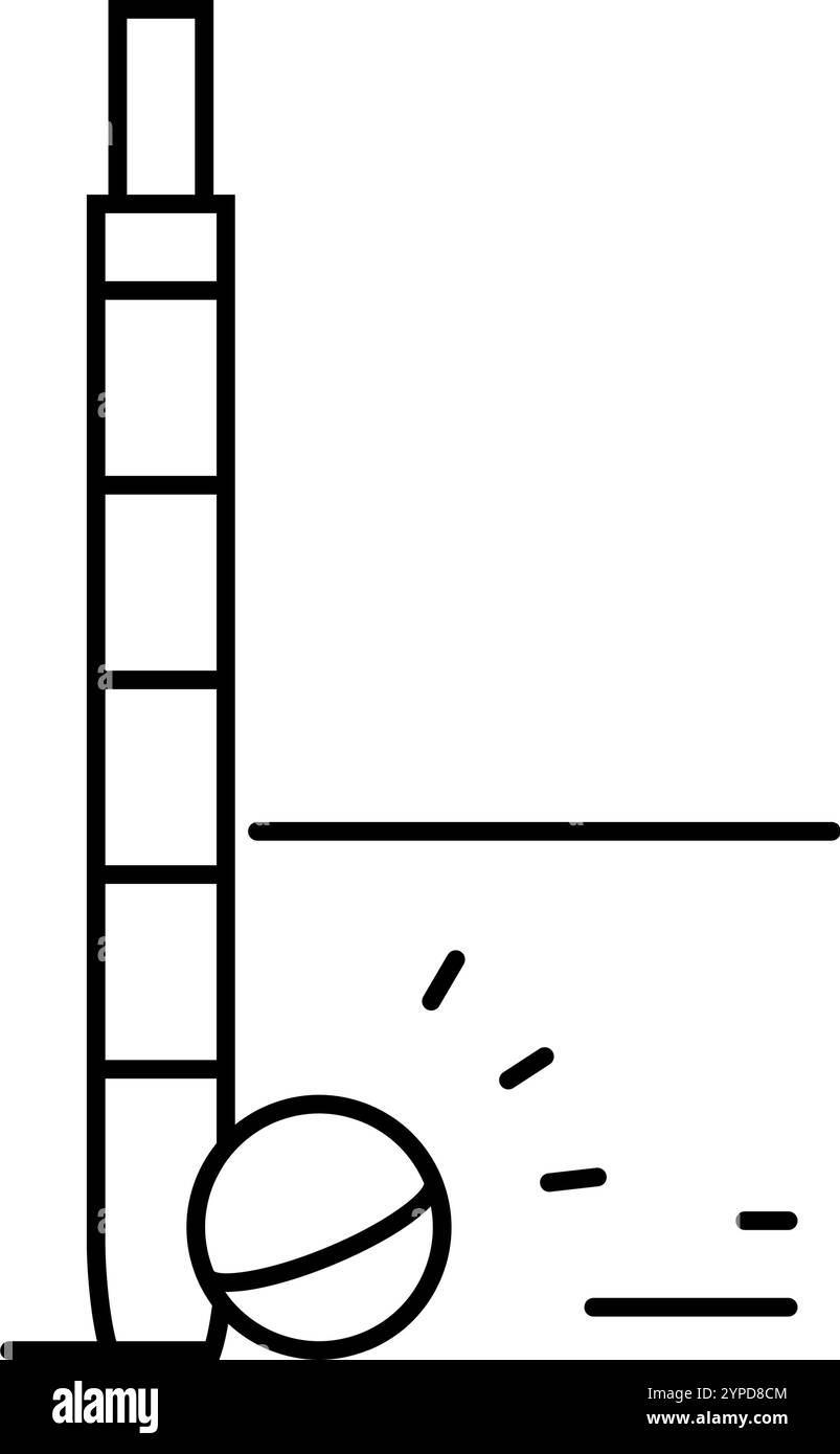illustrazione vettoriale dell'icona della linea di gioco del croquet Illustrazione Vettoriale