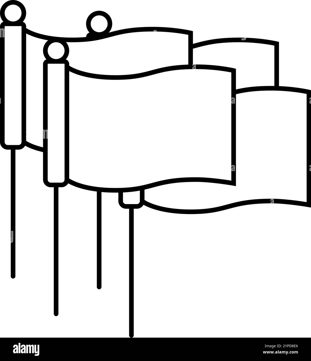 illustrazione vettoriale dell'icona della linea di gioco del croquet d'angolo Illustrazione Vettoriale