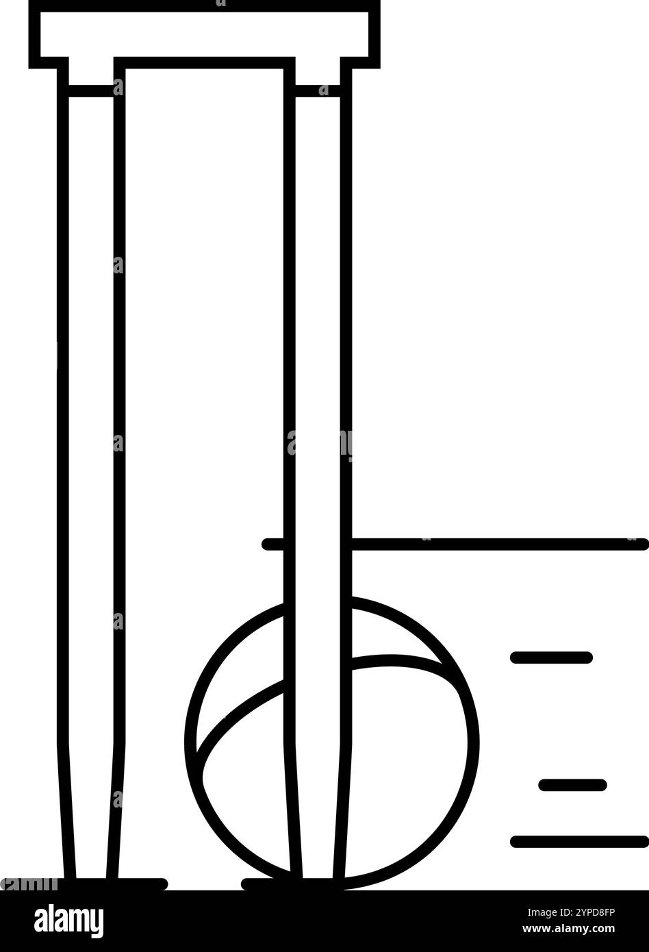 illustrazione vettoriale dell'icona della linea di gioco del croquet della puntata al centro Illustrazione Vettoriale