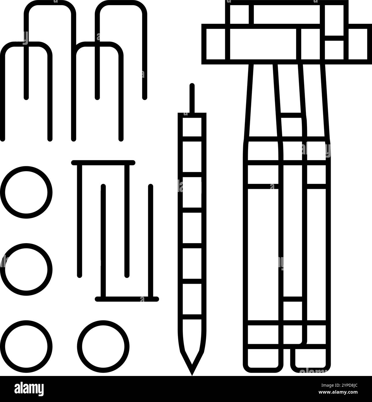 immagine vettoriale dell'icona della linea di gioco del croquet Illustrazione Vettoriale