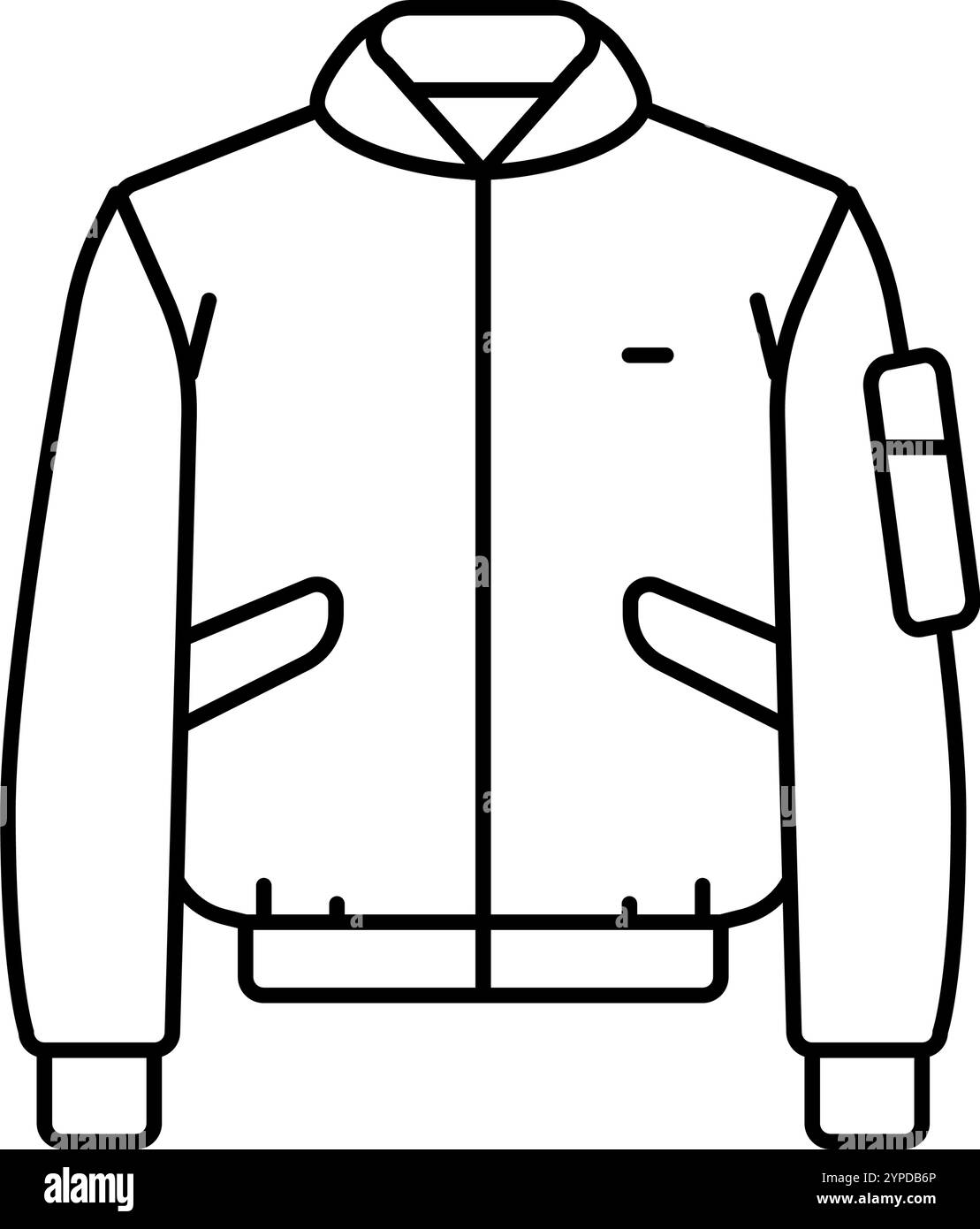 bomber giacca streetwear cloth fashion line icon illustrazione vettoriale Illustrazione Vettoriale