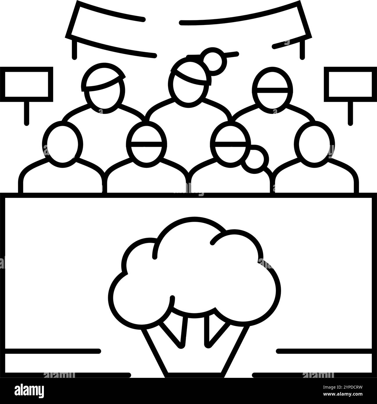 illustrazione vettoriale dell'icona della linea alimentare vegana attiva Illustrazione Vettoriale