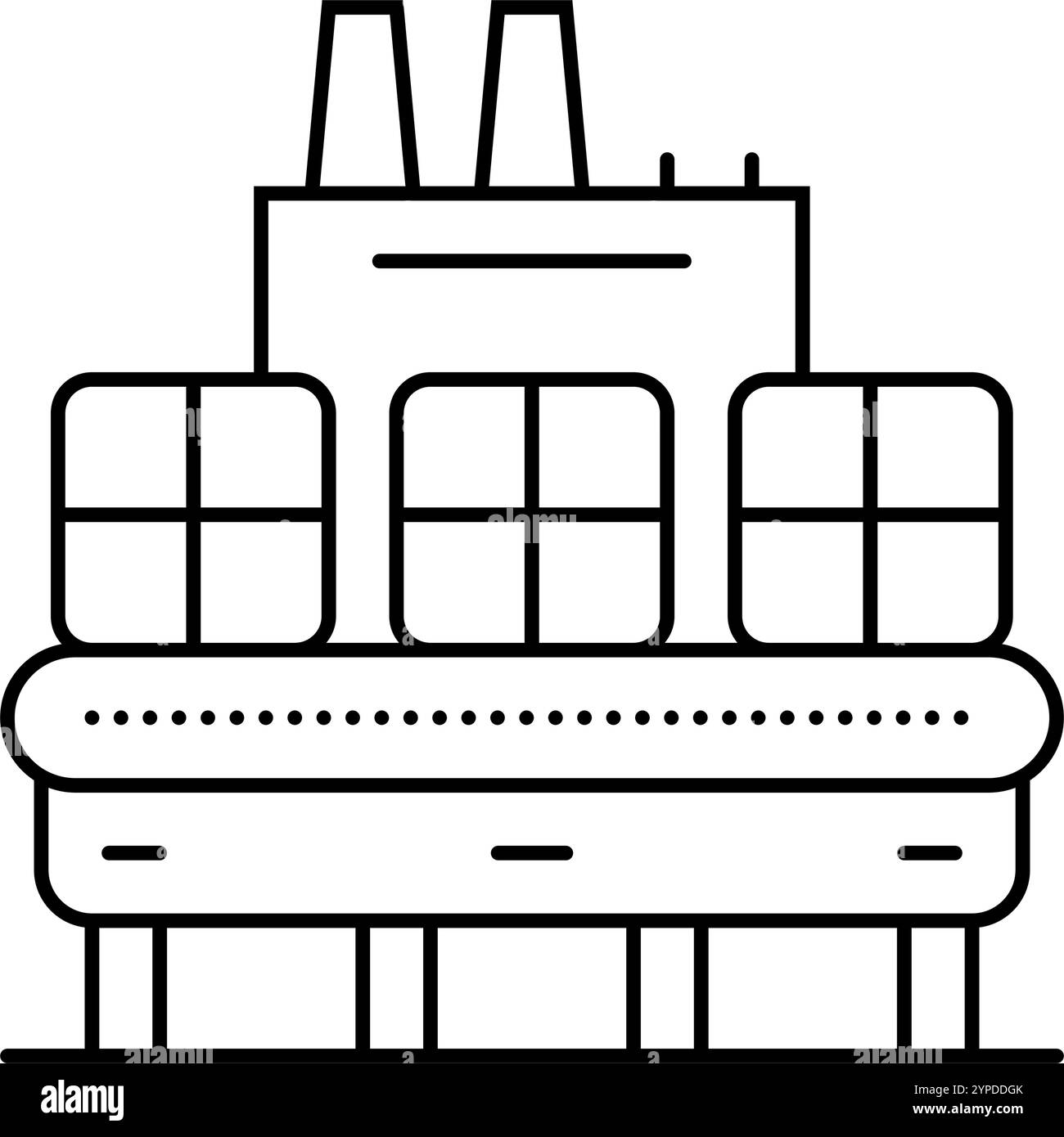 illustrazione vettoriale dell'icona della linea mrf della struttura di recupero del materiale Illustrazione Vettoriale