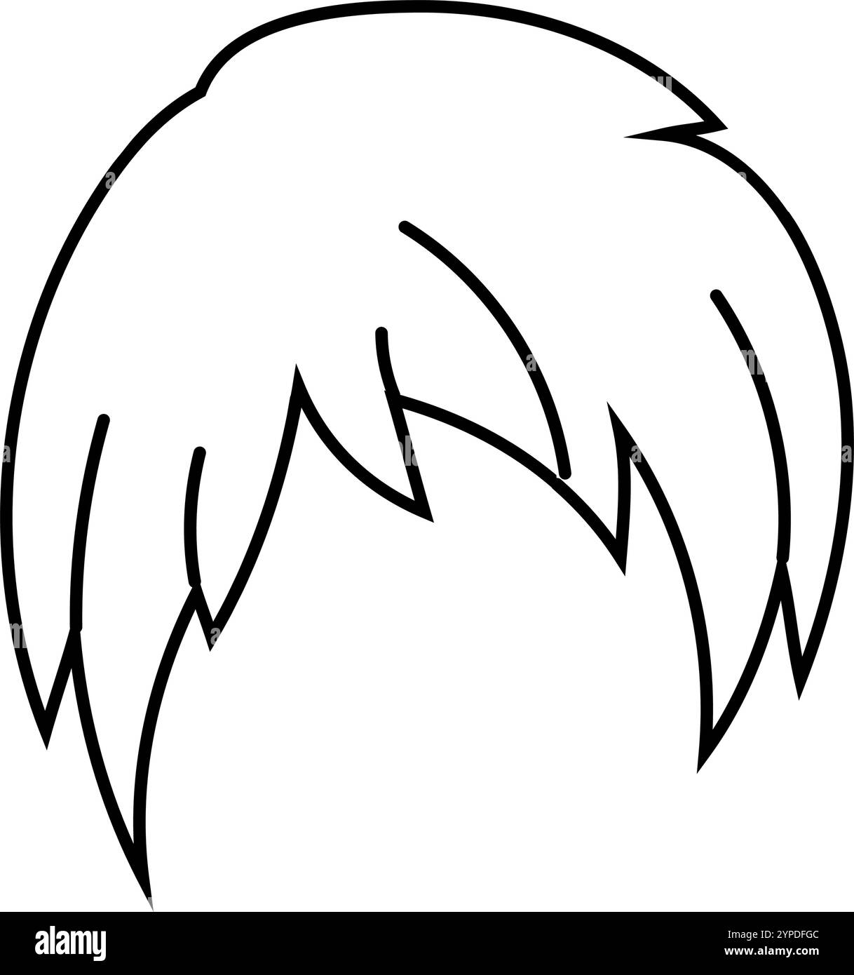 illustrazione vettoriale dell'icona della linea emo dei capelli tinti Illustrazione Vettoriale