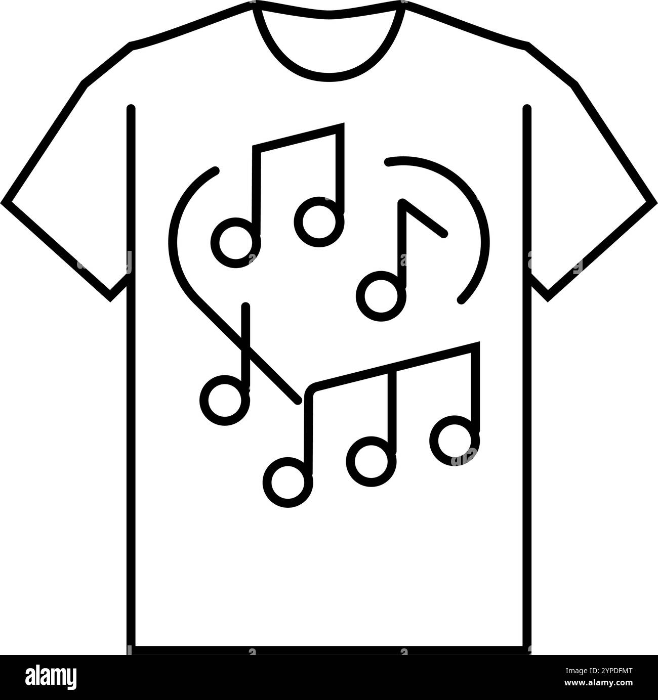 illustrazione vettoriale dell'icona della linea tshirt a fascia Illustrazione Vettoriale