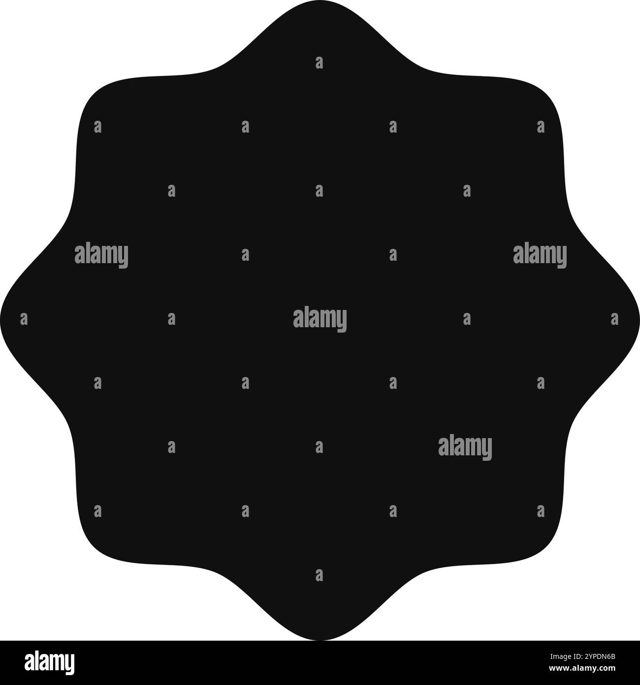 La stella nera con bordi ondulati crea un elemento di design dinamico e accattivante, perfetto per aggiungere un tocco di unicità a vari progetti Illustrazione Vettoriale