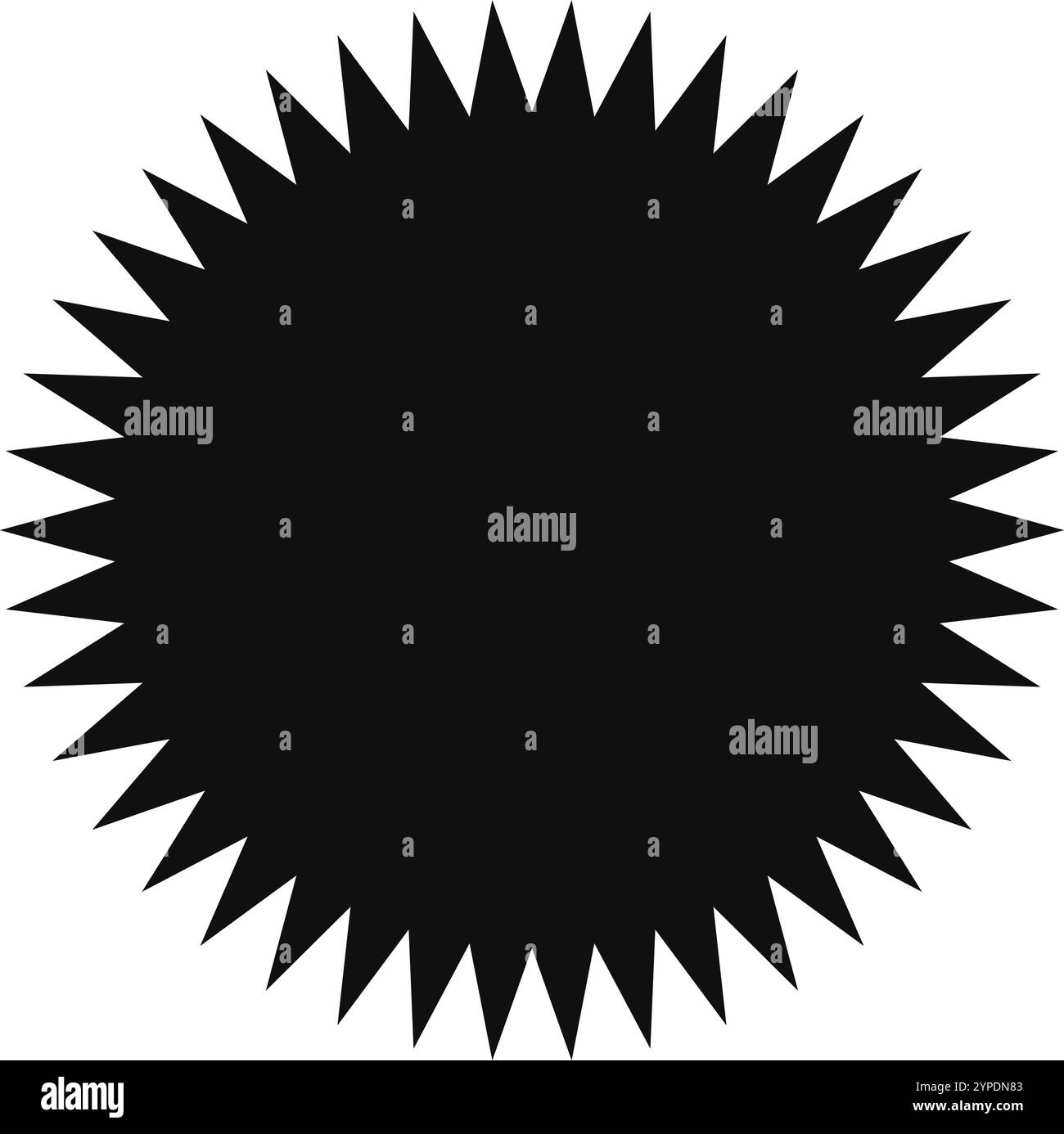 Molti triangoli appuntiti puntano verso l'esterno dal centro di una forma nera a stella, creando una silhouette dinamica e appuntita su uno sfondo bianco Illustrazione Vettoriale Molti triangoli appuntiti puntano verso l'esterno dal centro di una forma nera a stella, creando una silhouette dinamica e appuntita su uno sfondo bianco Illustrazione Vettoriale