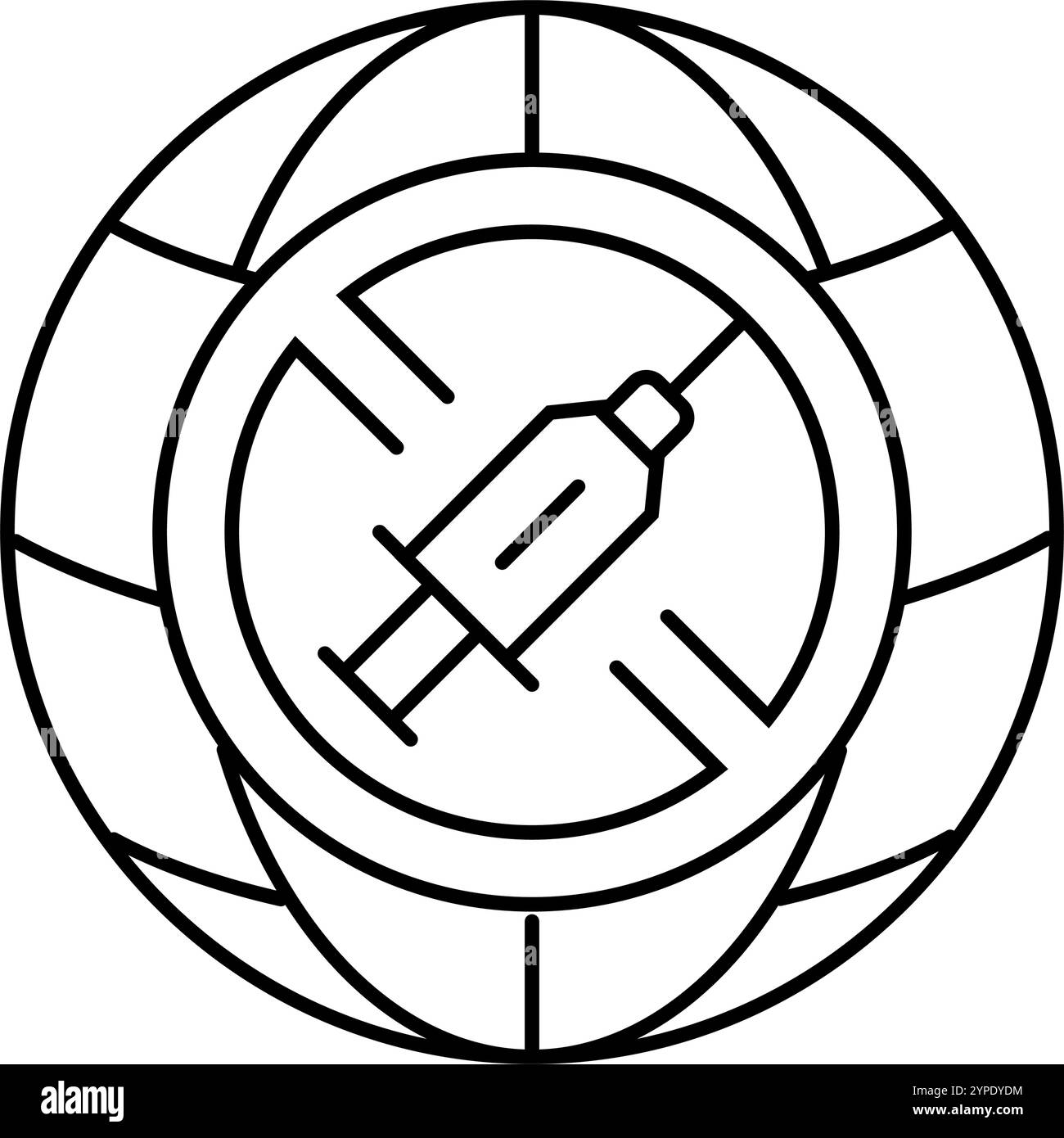 contro l'abuso di droga illustrazione vettoriale internazionale dell'icona della linea del giorno Illustrazione Vettoriale