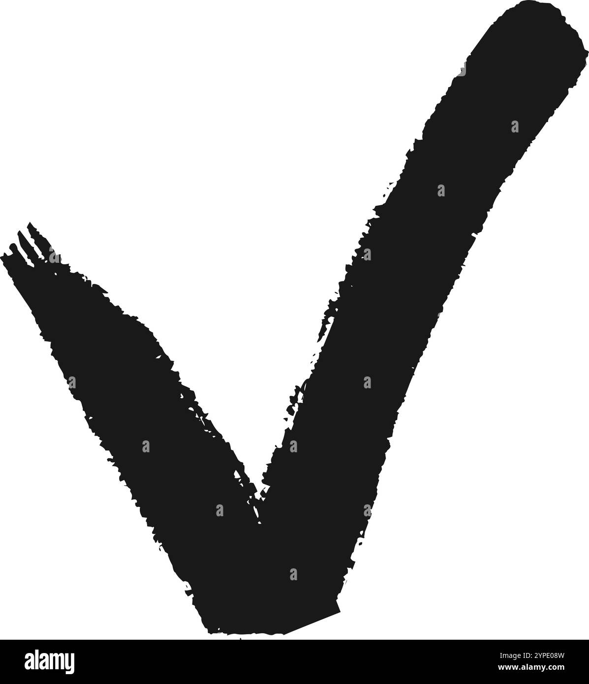 Il segno di spunta grunge grande che simboleggia l'accordo, l'accettazione e l'esito positivo viene visualizzato su uno sfondo bianco pulito, a indicare la convalida e la correttezza Illustrazione Vettoriale Il segno di spunta grunge grande che simboleggia l'accordo, l'accettazione e l'esito positivo viene visualizzato su uno sfondo bianco pulito, a indicare la convalida e la correttezza Illustrazione Vettoriale