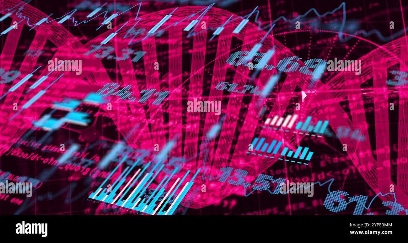 Dati finanziari e analisi del mercato azionario sull'immagine digitale di grafici e grafici Foto Stock