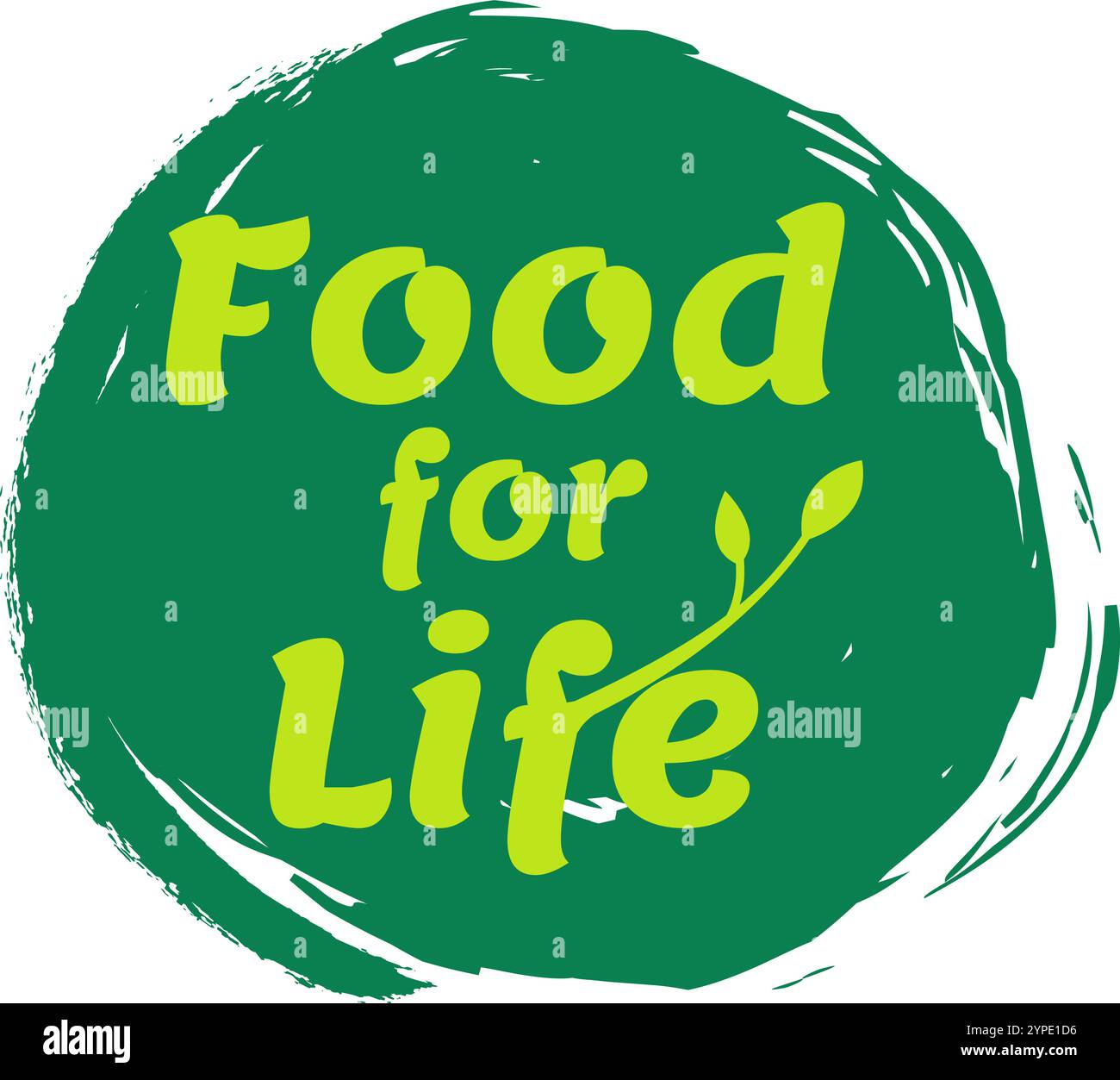 Promuovendo abitudini alimentari sane e sistemi alimentari sostenibili, un vivace logo verde presenta la frase "food for Life" accanto a un germoglio delicato, che simboleggia nutrimento e vitalità Illustrazione Vettoriale Promuovendo abitudini alimentari sane e sistemi alimentari sostenibili, un vivace logo verde presenta la frase "food for Life" accanto a un germoglio delicato, che simboleggia nutrimento e vitalità Illustrazione Vettoriale