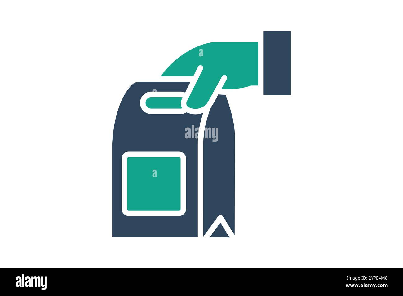 Icona da asporto. stile icona a tinta unita. a mano con la confezione degli alimenti. icona relativa al pasto. illustrazione vettoriale degli elementi alimentari Illustrazione Vettoriale