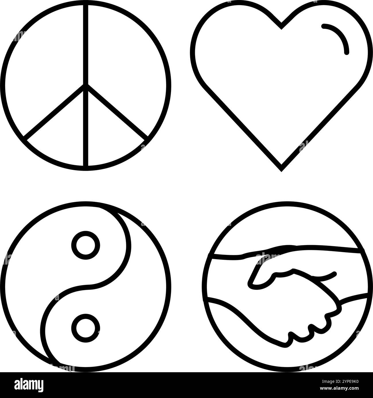 plur peace love unity respect line icon vector illustrazione Illustrazione Vettoriale