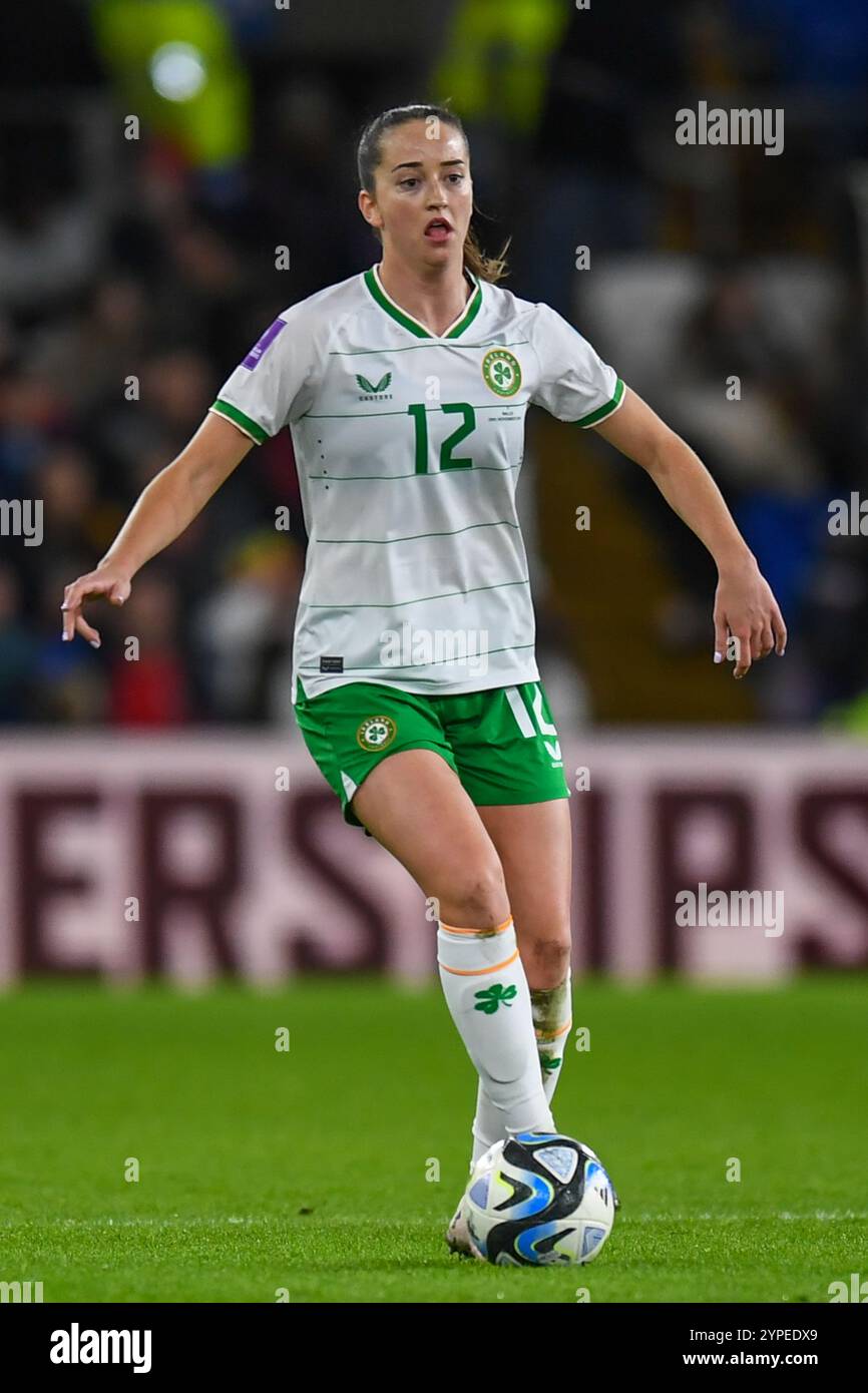 Galles contro Repubblica d'Irlanda qualificazione al campionato UEFA femminile - Play-off, Cardiff City Stadium Foto Stock
