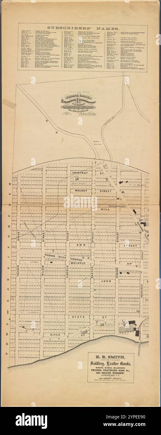 Lansingburgh, [Mappa delimitata da Hudson St., Chestnut St., Waterford St., Hudson River] 1872 Foto Stock