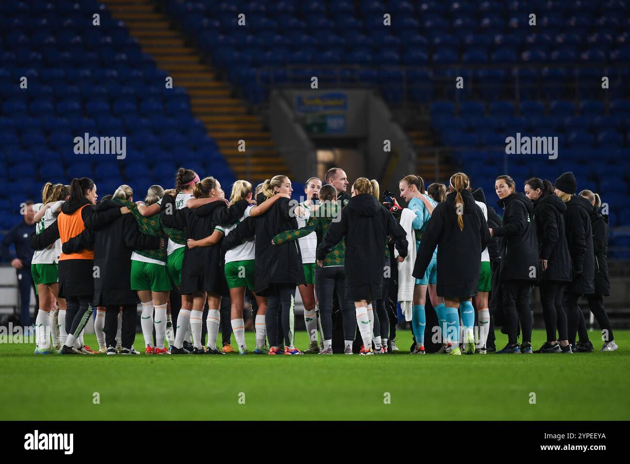 Galles contro Repubblica d'Irlanda qualificazione al campionato UEFA femminile - Play-off, Cardiff City Stadium Foto Stock