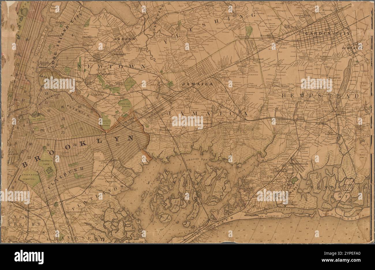 Carta stradale del paese che circonda New York City : abbracciare le contee (o parti di esse) di New York, Kings, Queens, Westchester, Richmond, Rockland & Orange, New York; Hudson, Essex, Union, Bergen, Passaic, Middlesex & Morris, New Jersey; anche una parte di Fairfield Co., Conn. 1887 di Hyde & Company Foto Stock