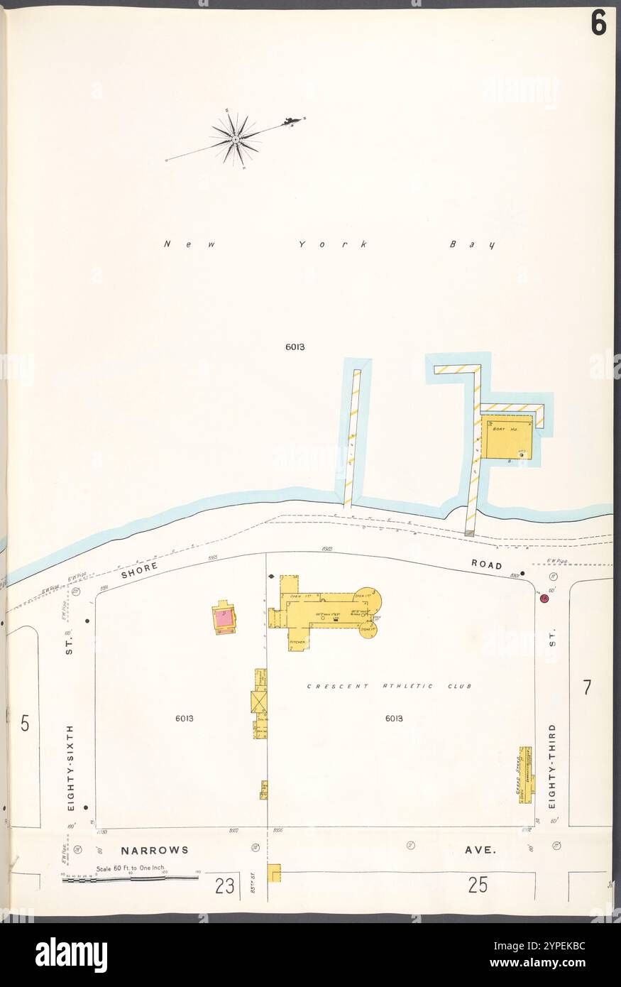 Brooklyn V. 11, placca n. 6 [Mappa delimitata da New York Bay, 83rd St., Narrows Ave., 86th St.] 1884 - 1936 Foto Stock